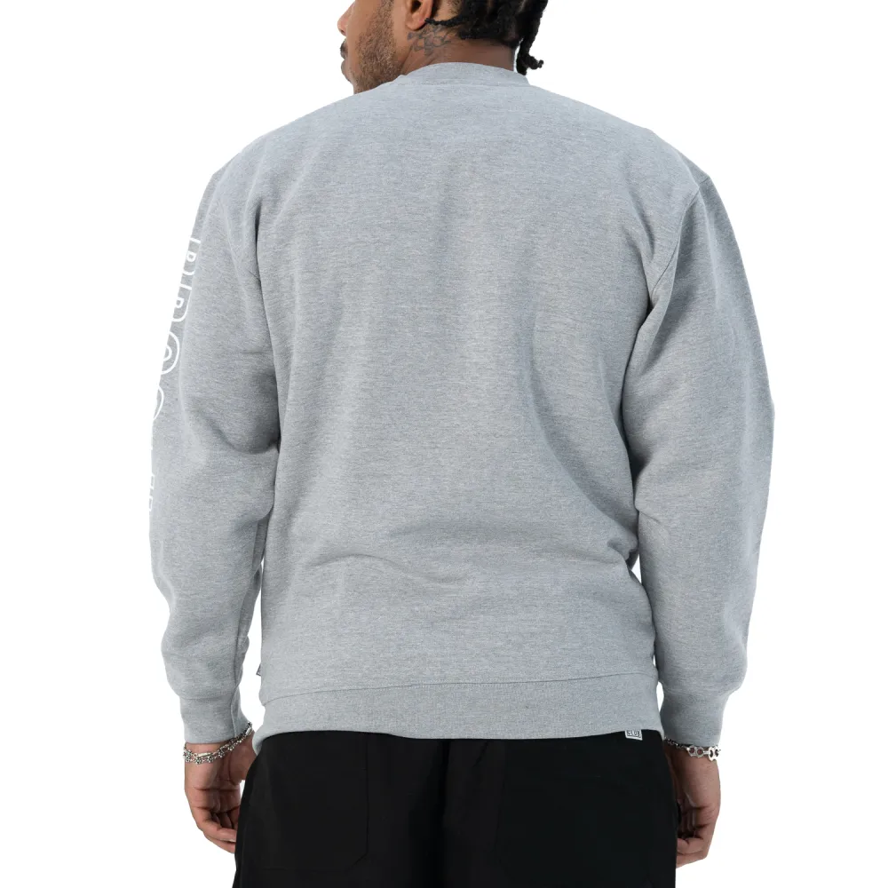 Pro Club Men's Heavyweight Embroidered Box Logo Crew Neck Fleece Pullover Sweatshirt