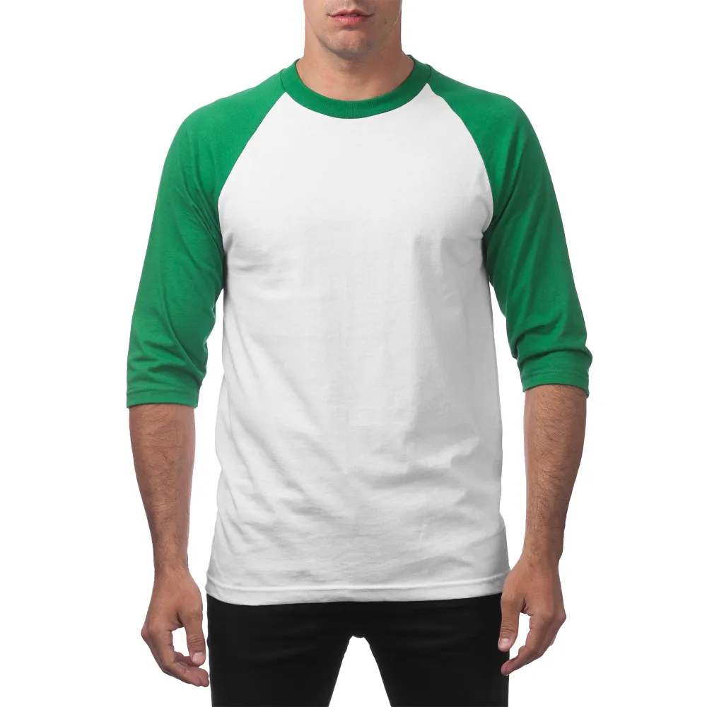 Pro Club Men's 3/4 Sleeve Crew Neck Baseball Shirt