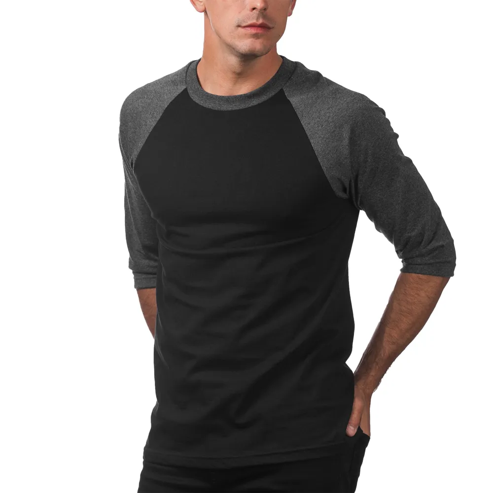 Pro Club Men's 3/4 Sleeve Crew Neck Baseball Shirt