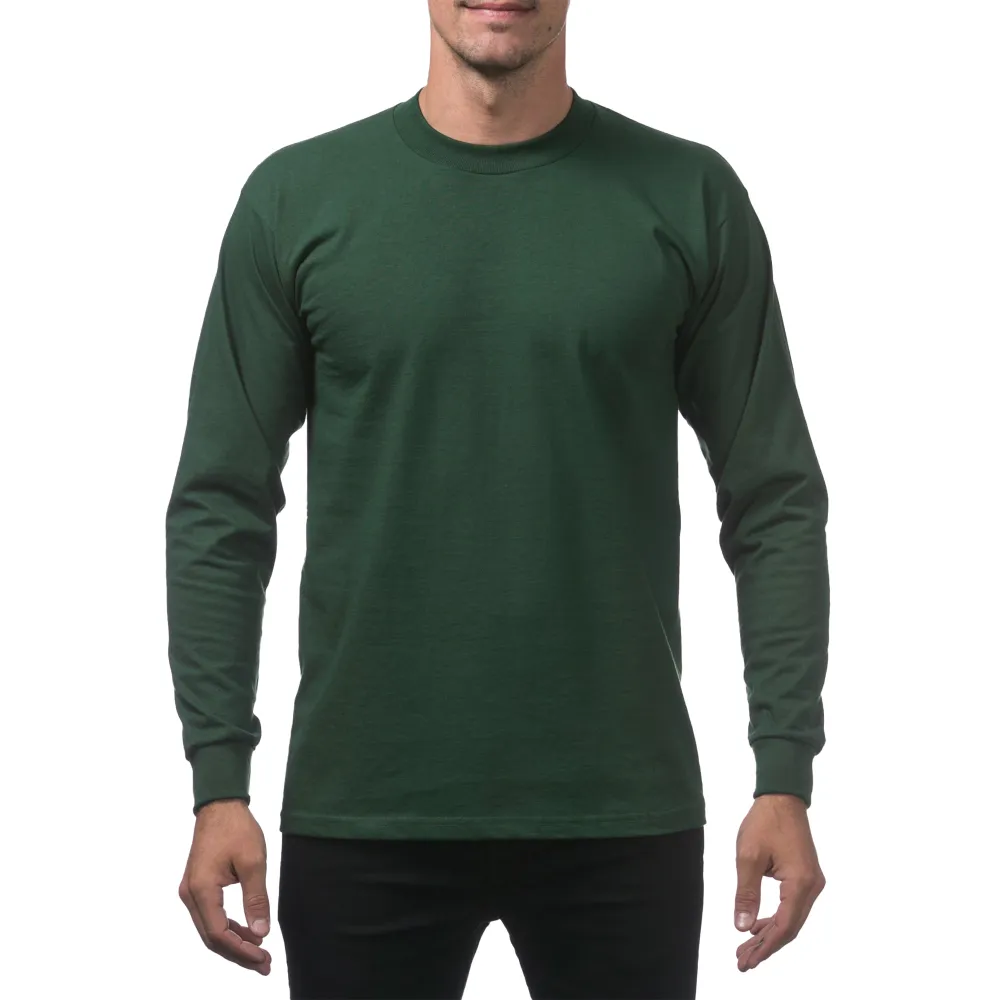 Pro Club Men's Heavyweight Cotton Long Sleeve Crew Neck T-Shirt