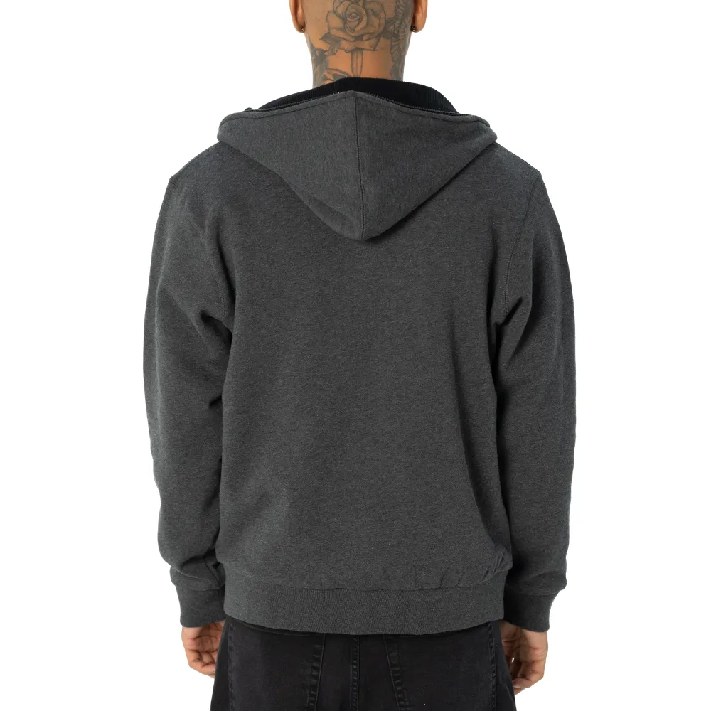 Pro Club Men's Heavyweight Basic Reversible Thermal Zip-Up Hoodie