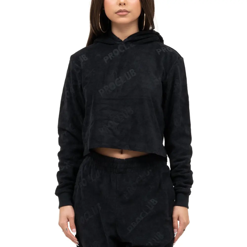 Pro Club Women's Comfort Terry Cloth Cropped Hoodie