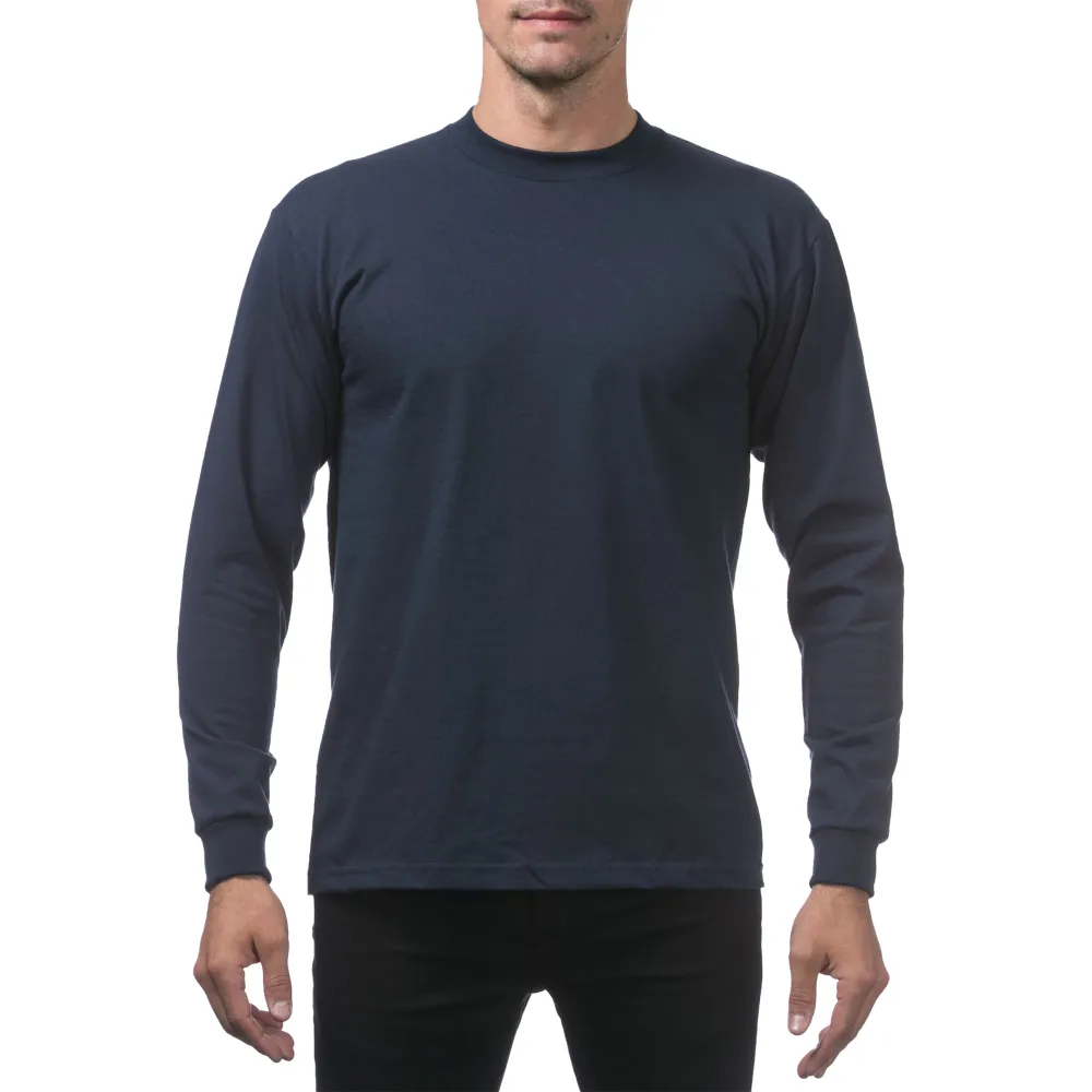 Pro Club Men's Heavyweight Cotton Long Sleeve Crew Neck T-Shirt