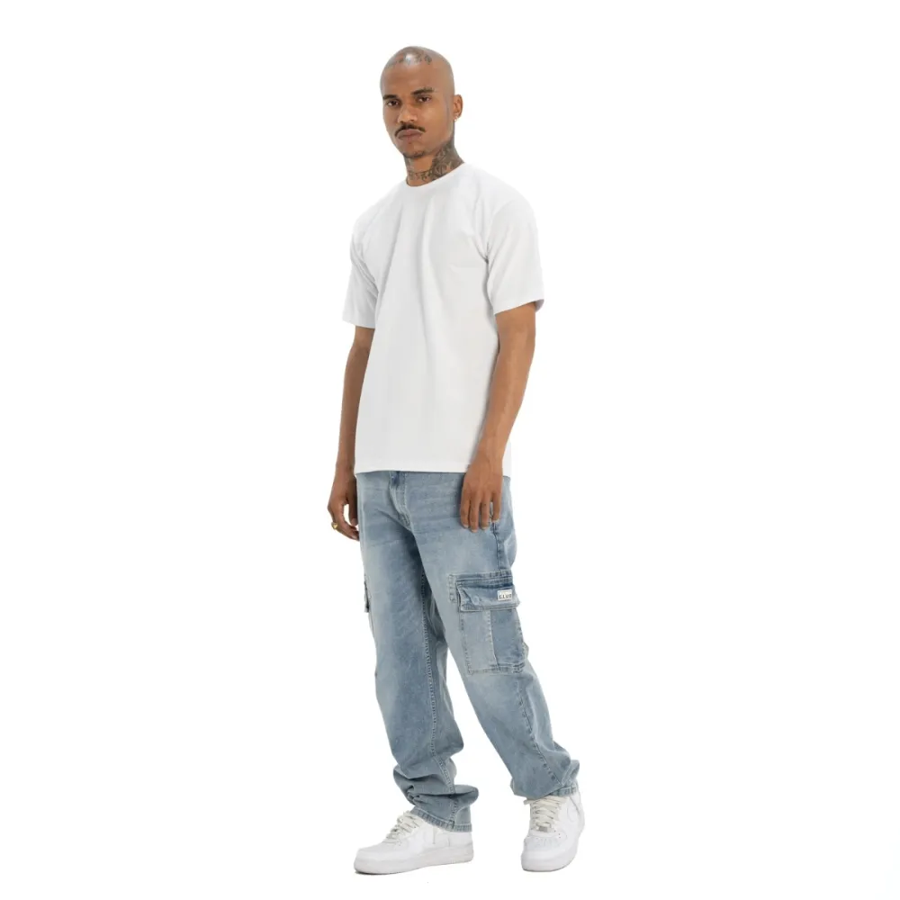 Pro Club Men's Heavyweight Relaxed Fit Denim Cargo Pant
