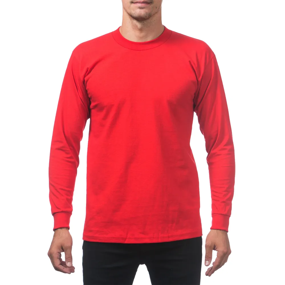 Pro Club Men's Heavyweight Cotton Long Sleeve Crew Neck T-Shirt
