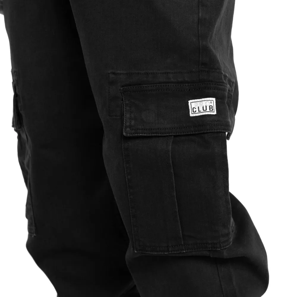 Pro Club Men's Heavyweight Relaxed Fit Denim Cargo Pant