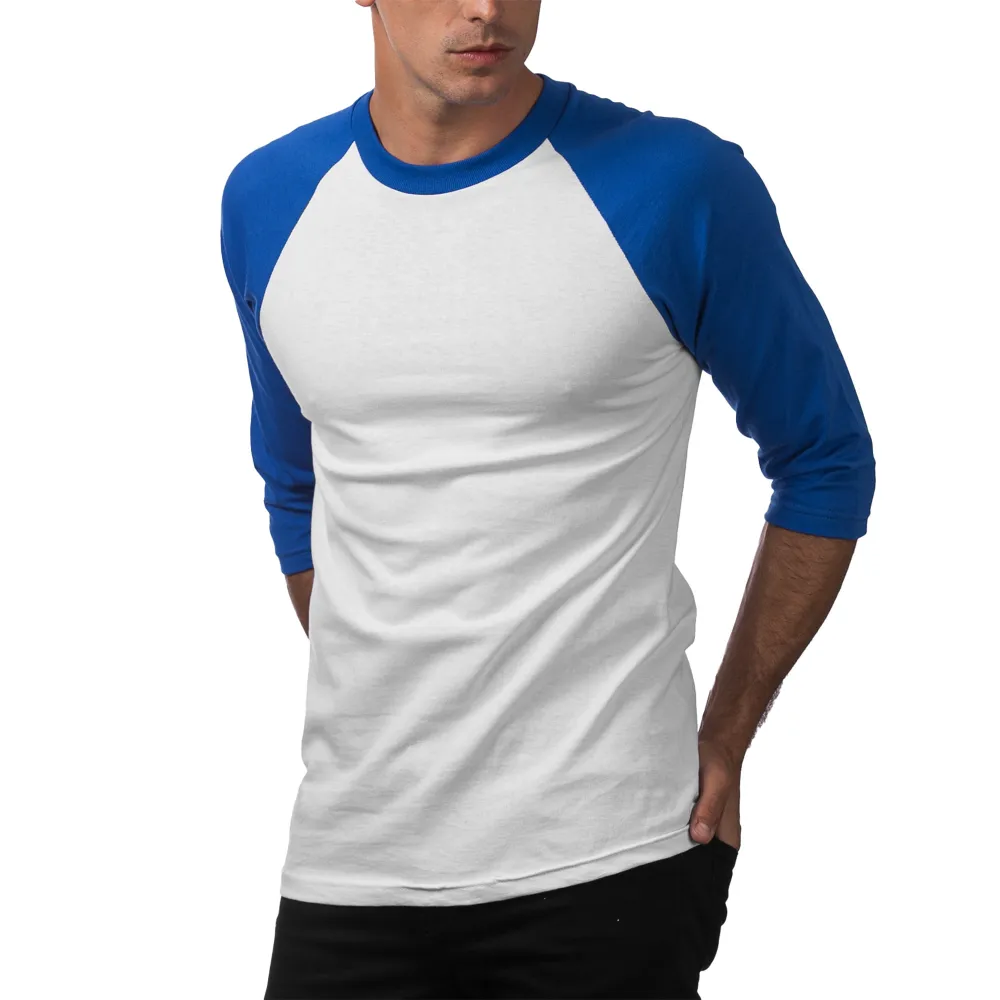 Pro Club Men's 3/4 Sleeve Crew Neck Baseball Shirt