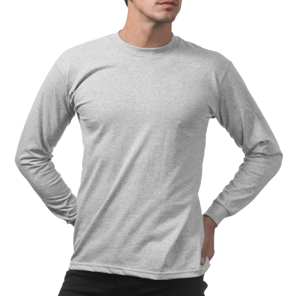 Pro Club Men's Heavyweight Cotton Long Sleeve Crew Neck T-Shirt