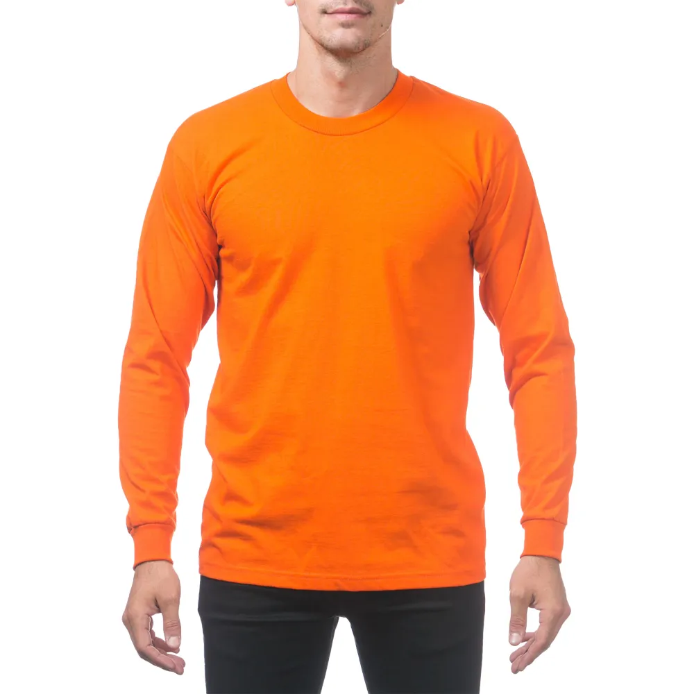 Pro Club Men's Heavyweight Cotton Long Sleeve Crew Neck T-Shirt