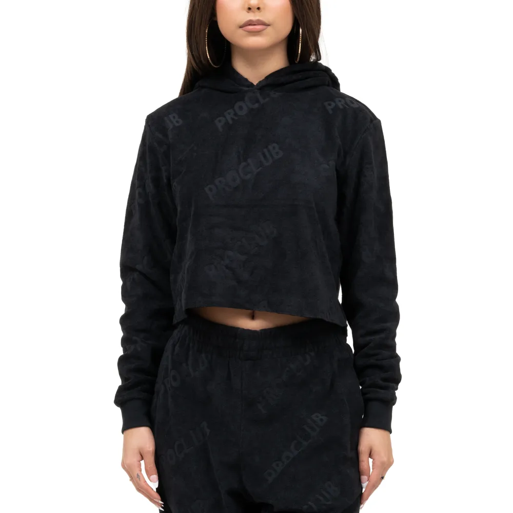 Pro Club Women's Comfort Terry Cloth Cropped Hoodie