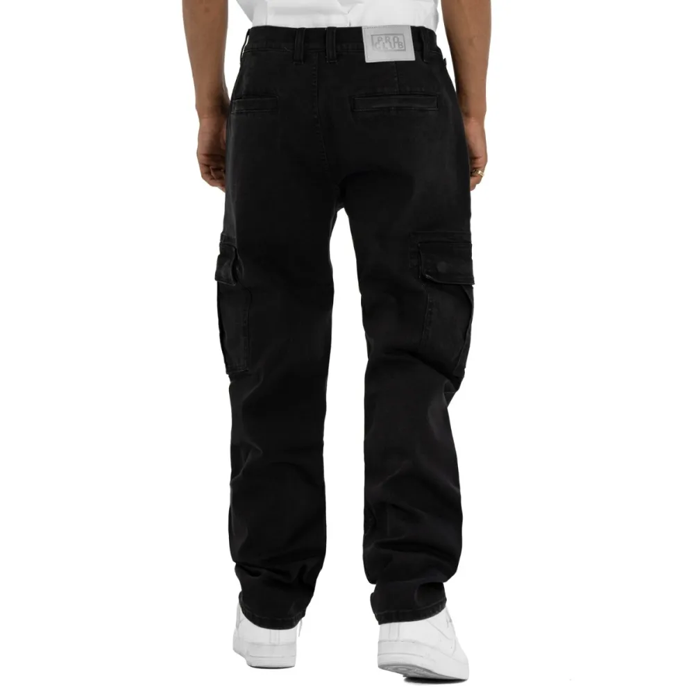 Pro Club Men's Heavyweight Relaxed Fit Denim Cargo Pant