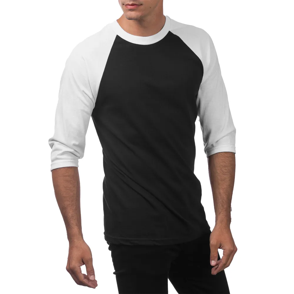 Pro Club Men's 3/4 Sleeve Crew Neck Baseball Shirt