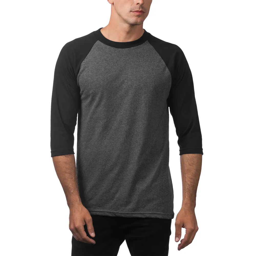 Pro Club Men's 3/4 Sleeve Crew Neck Baseball Shirt